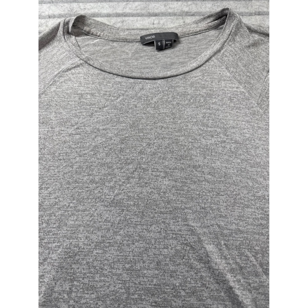 Vince Womens Small Heather Grey Raglan Long Sleeve Crew Neck Knit Top Relaxed